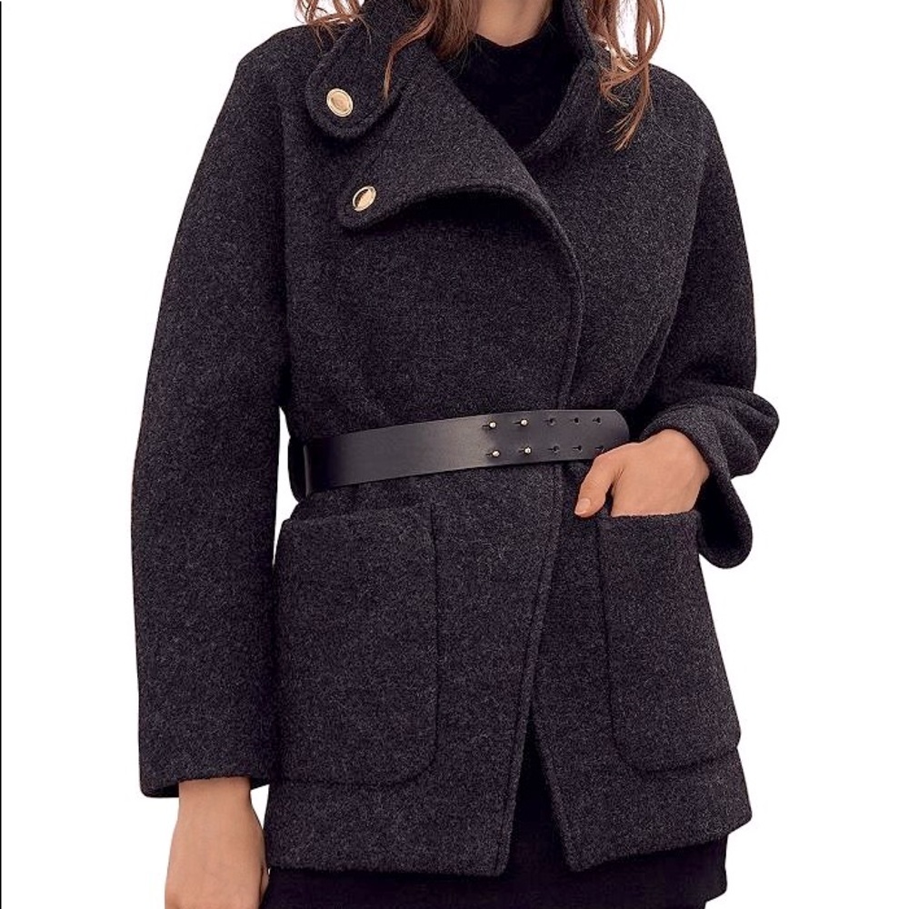 Ba&sh Coat Calvi, Antracite - 0 WOOL jacket/coat (no belt)